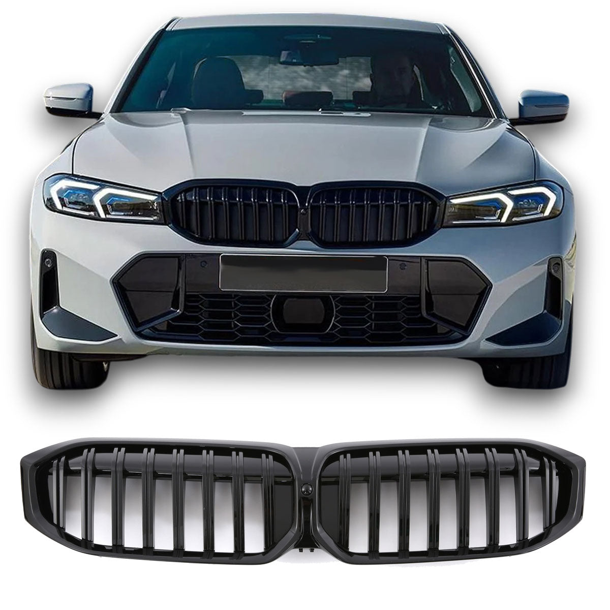 Sport Nierengrill Hochglanz Schwarz für BMW 3er G20 G21 LCI ab 07/2022