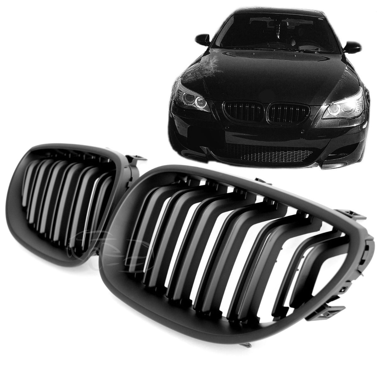 BMW 5er E60 E61 Sport Doppelsteg Nierengrill matt schwarz 07/2003–05/2010