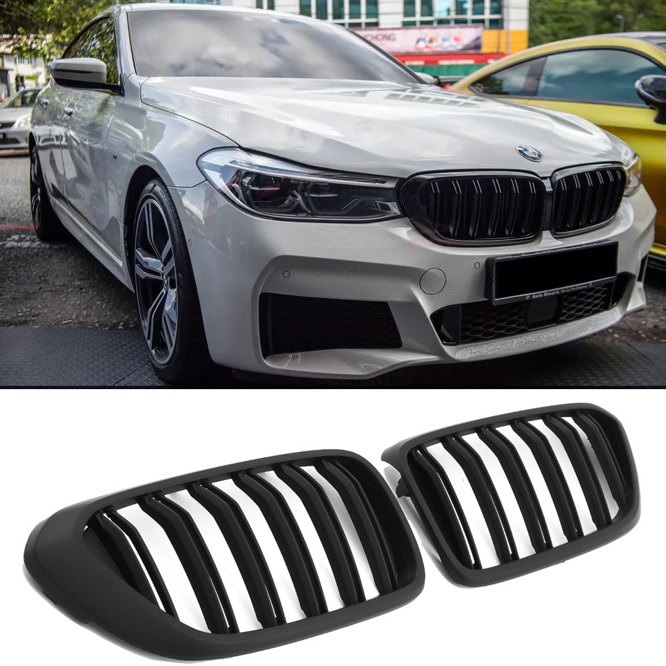 Sport Doppelsteg Nierengrill matt schwarz für BMW 6er G32 Gran Turismo Vor-LCI 11/2017-06/2020