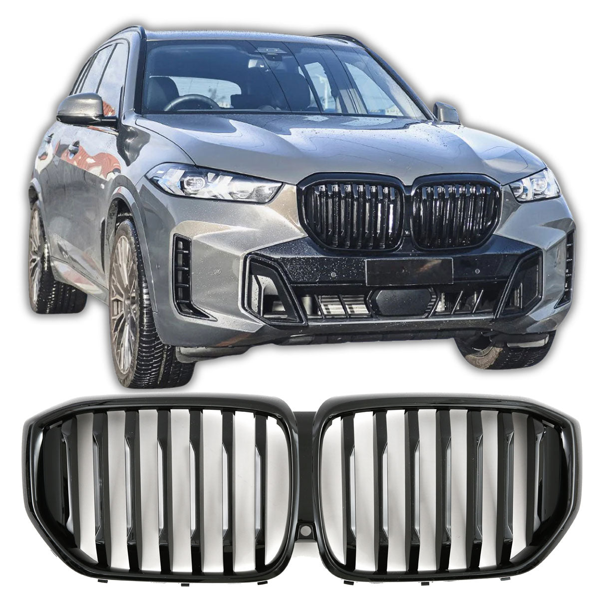 Sport Nierengrill Hochglanz Schwarz für BMW X5 G05 LCI ab 04/2023