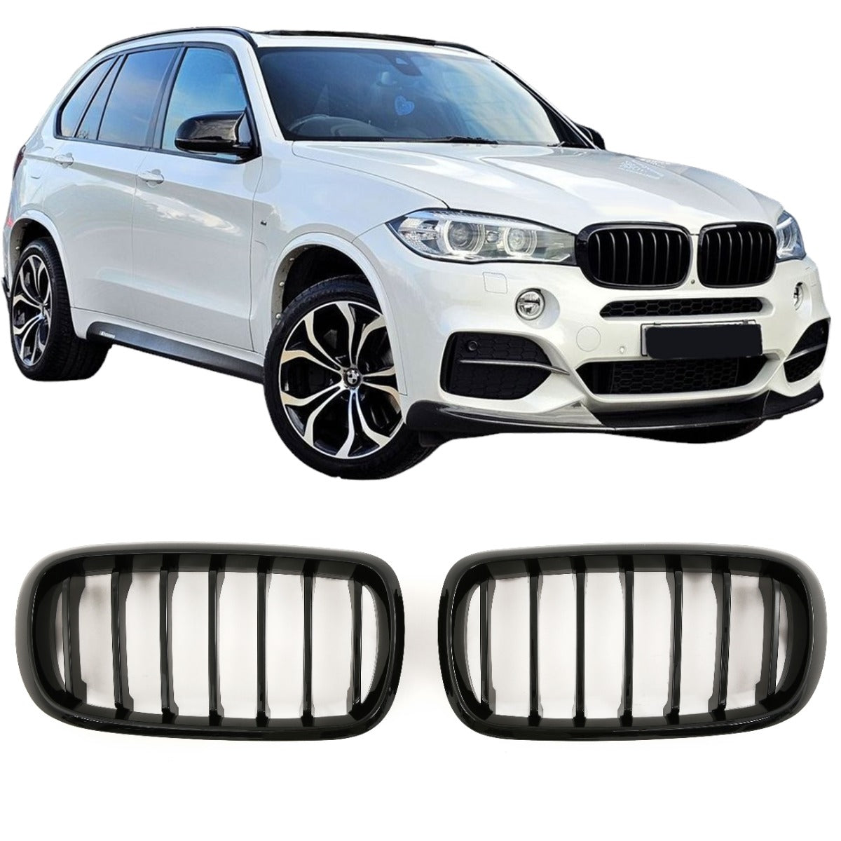 Sport Nierengrill Hochglanz Schwarz für BMW X5 F15 X6 F16 2013–2018