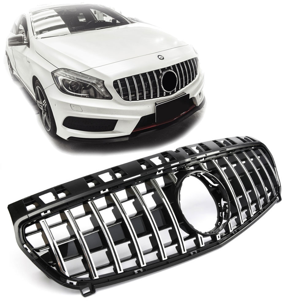 Panamericana GT Kühlergrill hochglanz schwarz für Mercedes A-Klasse W176 Vorfacelift
