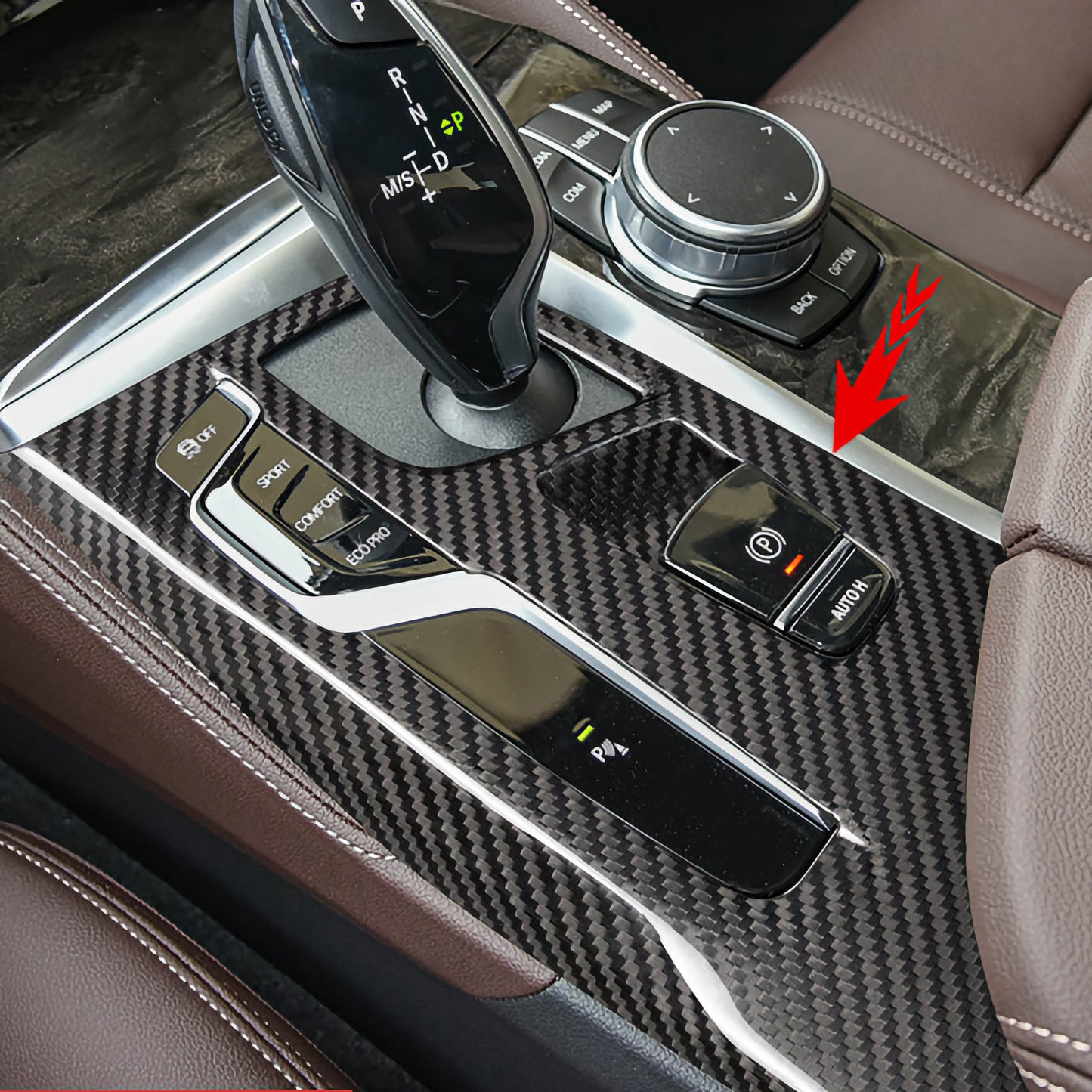 Dry Carbon Linke Mittelkonsole für BMW 5er G30 G31 6er G32 M5 F90