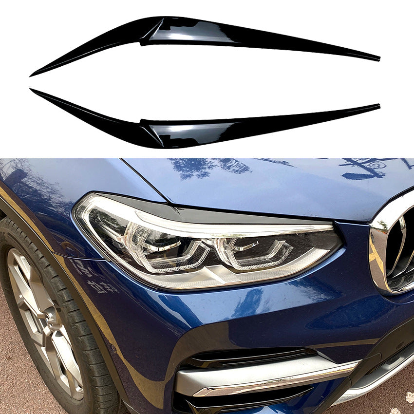 Scheinwerferblenden Böser Blick Hochglanz Schwarz für BMW X3 G01 & X4 G02 ab 02/2018