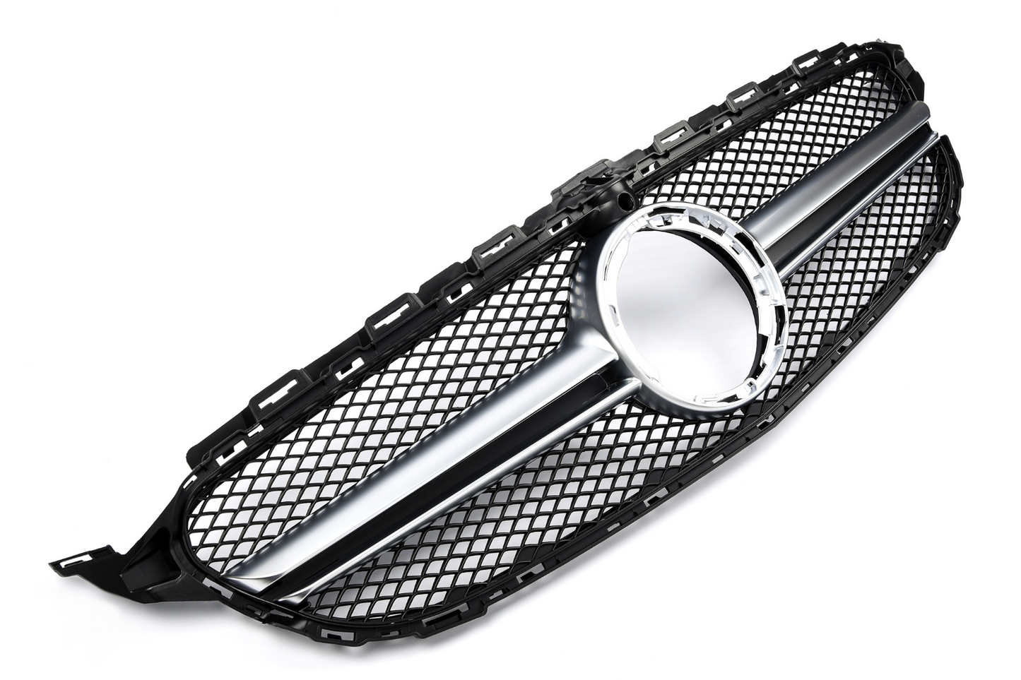Sport Kühlergrill schwarz/silber für Mercedes C-Klasse W205 2018-2021 360°