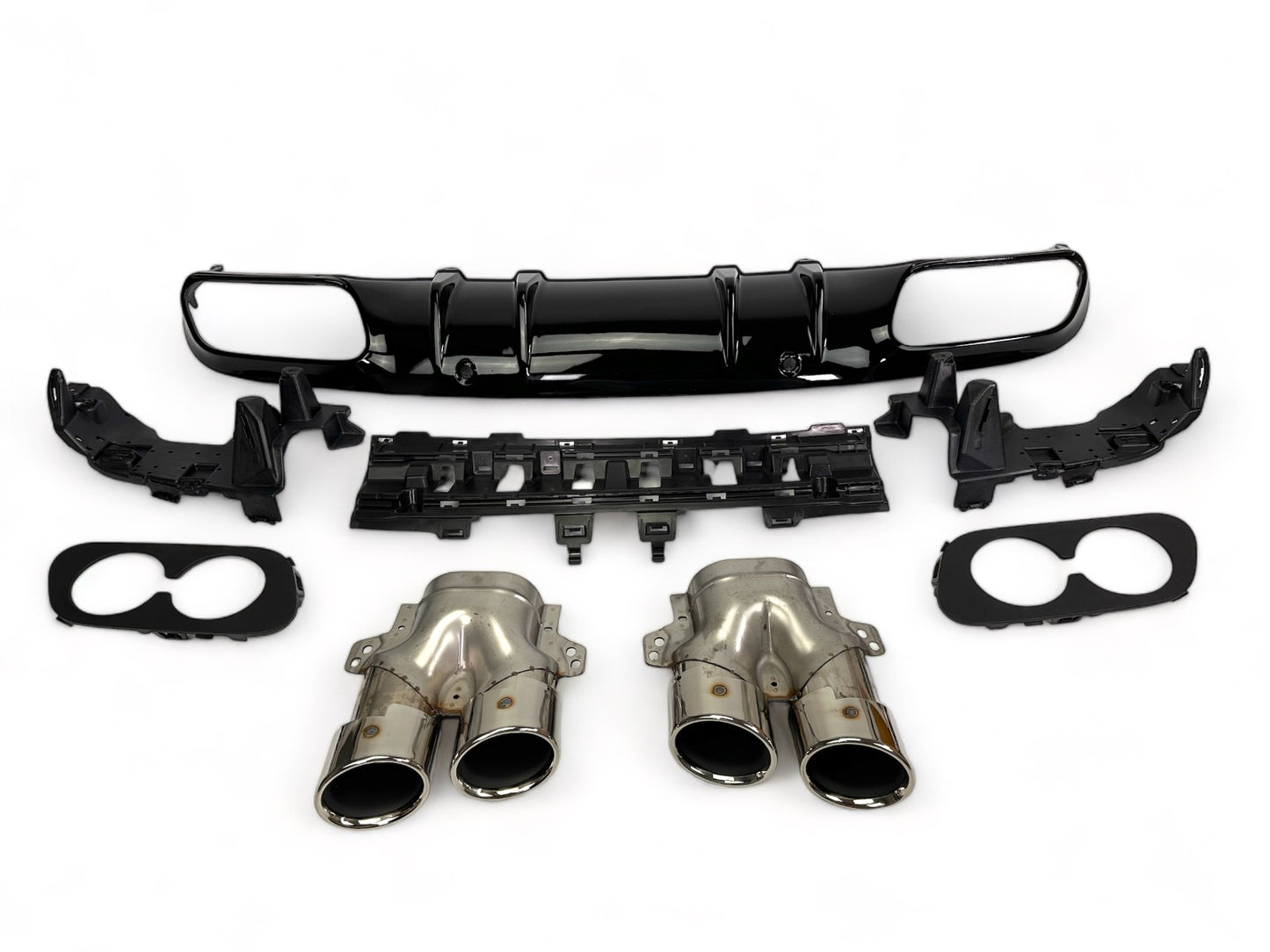 Diffusor mit Chrom Auspuffblenden für Mercedes C-Klasse C205 A205 AMG Exterieur 2014-2021