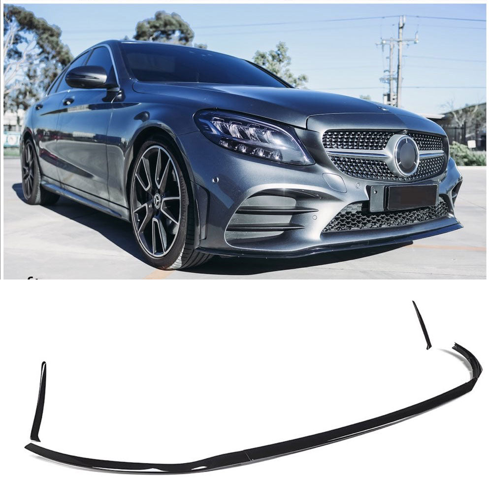 Frontspoiler Spoilerlippe hochglanz schwarz für Mercedes W205 AMG-Line Facelift 2018-2021