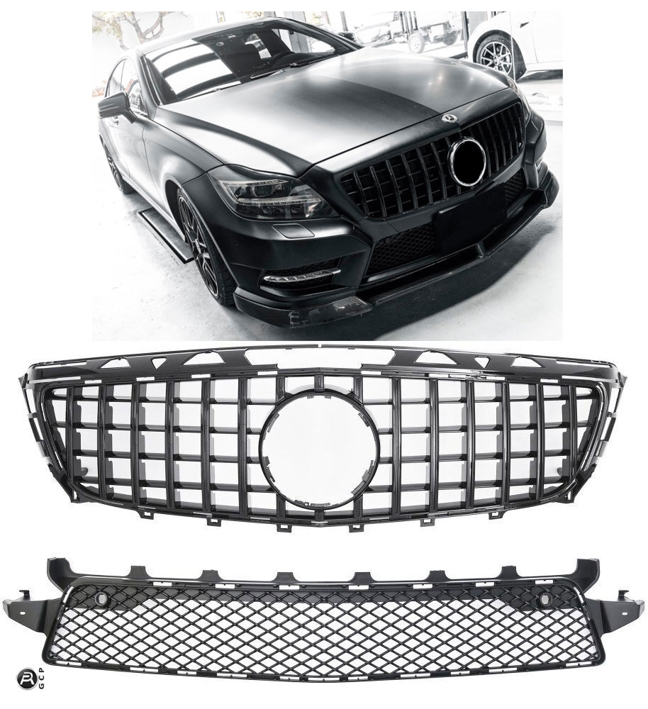 Sport Panamericana Kühlergrill hochglanz schwarz für Mercedes CLS W218 C218 X218 11-14 AMG-Line