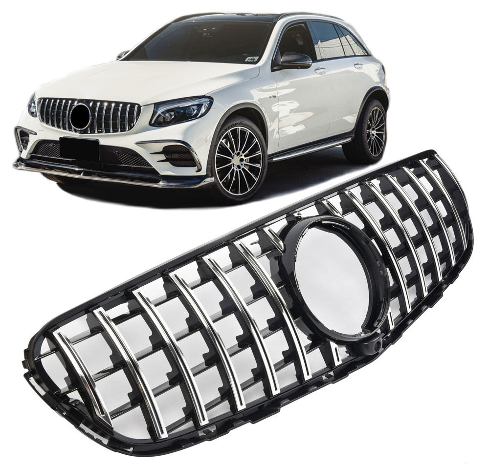 Panamericana Sport Kühlergrill hochglanz schwarz für Mercedes GLC W253 C253 X253 06/2015-07/2019