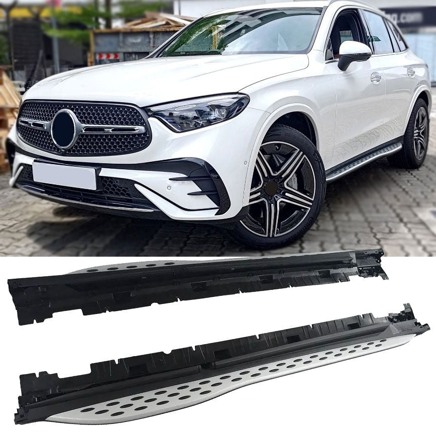 Alu Trittbretter mit Anti-Rutsch Noppen für Mercedes GLC X254 C254