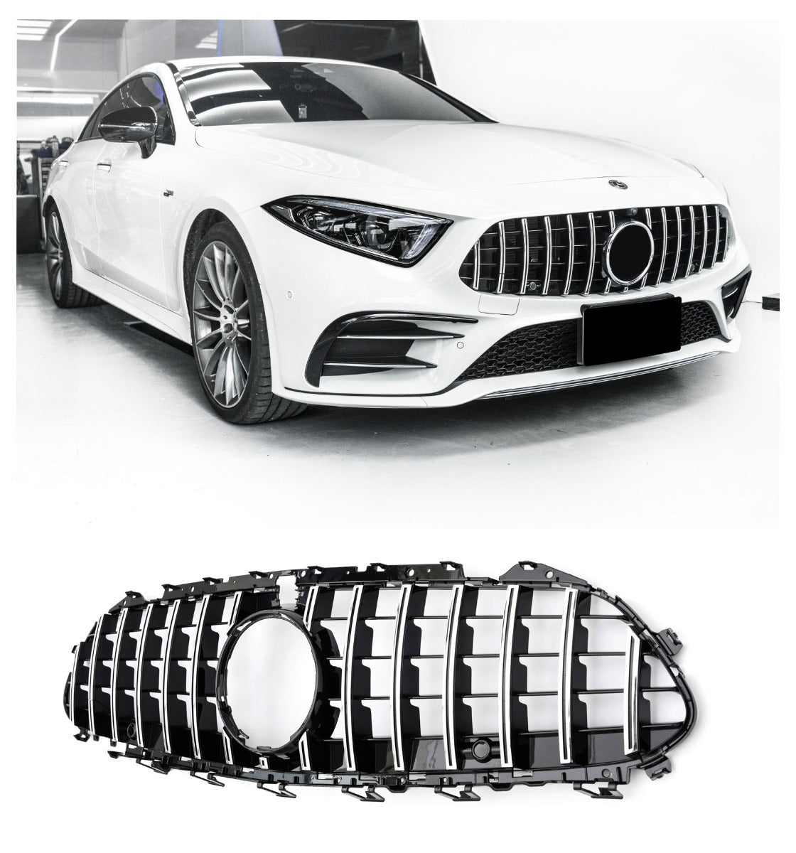 Sport Panamericana GT Kühlergrill Mercedes CLS C257 X257 ab 03/2018 hochglanz schwarz