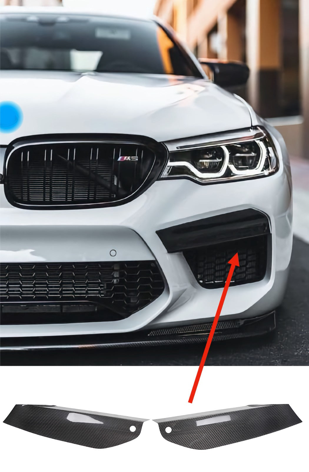 Carbon Kühlereinlass Blenden für BMW M5 F90 vor LCI