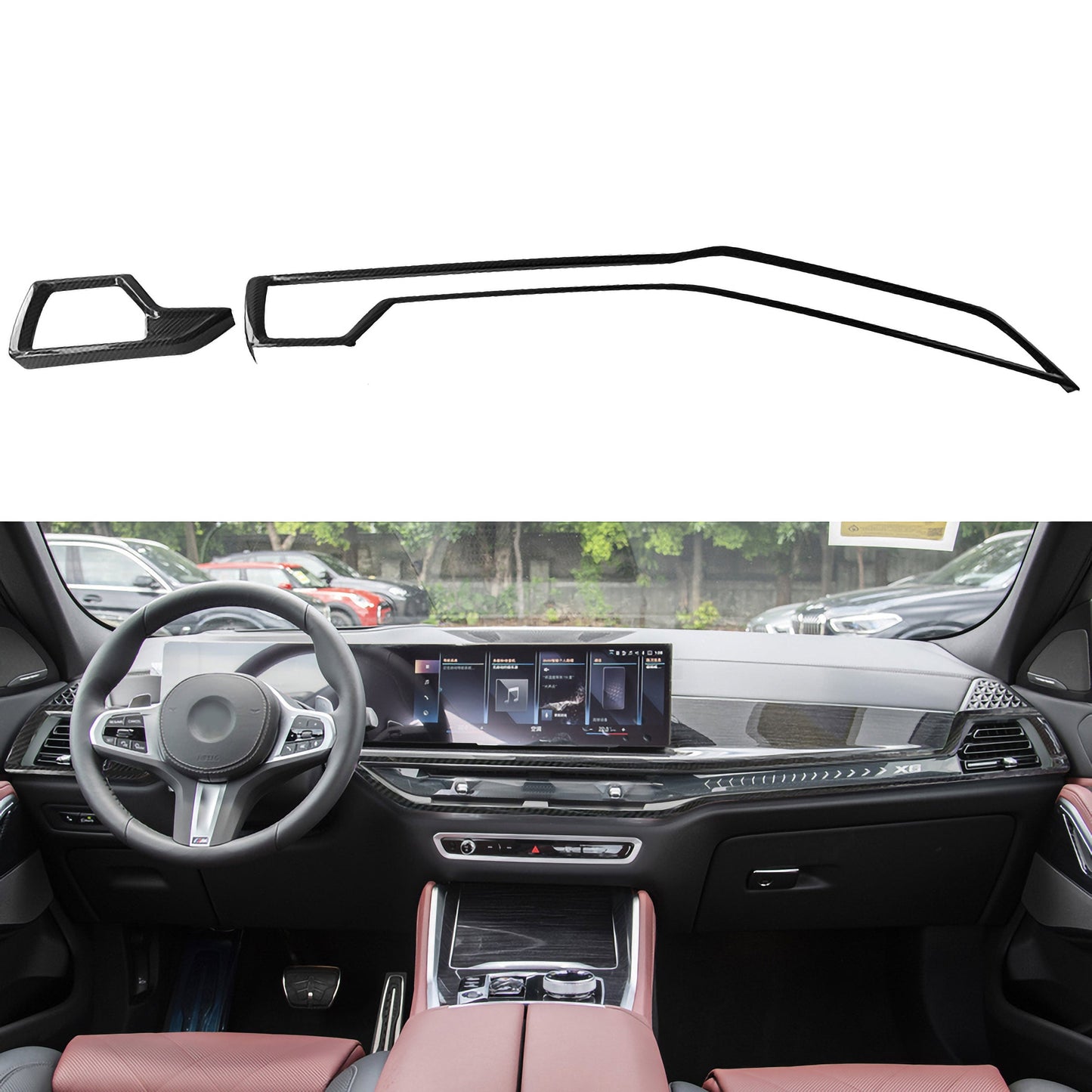 Dry Carbon Mittelkonsolen Set für BMW X6 G06 LCI / X6M F96 LCI (10-teilig)