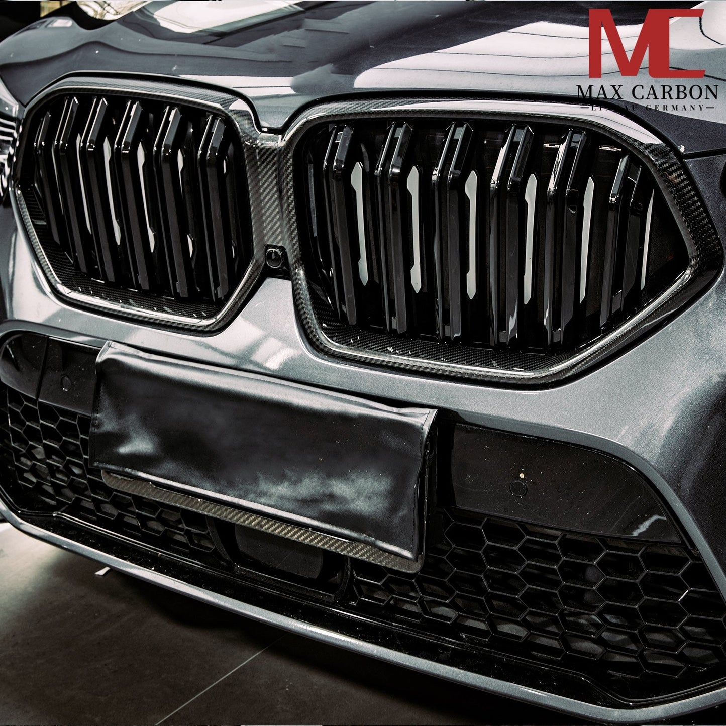 Dry Carbon Kühlergrill Nieren für BMW X6M F96 X6 G06 Pre-LCI