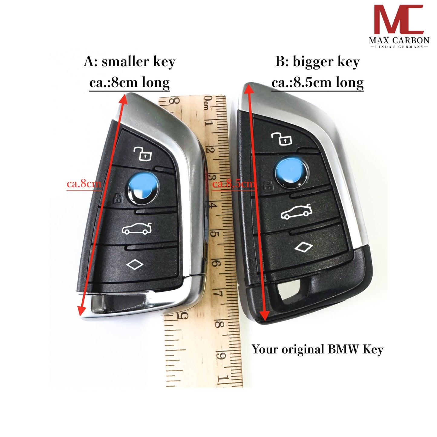 Dry Carbon Schlüssel Cover für BMW - Alle 8cm oder 8,5cm Schlüssel