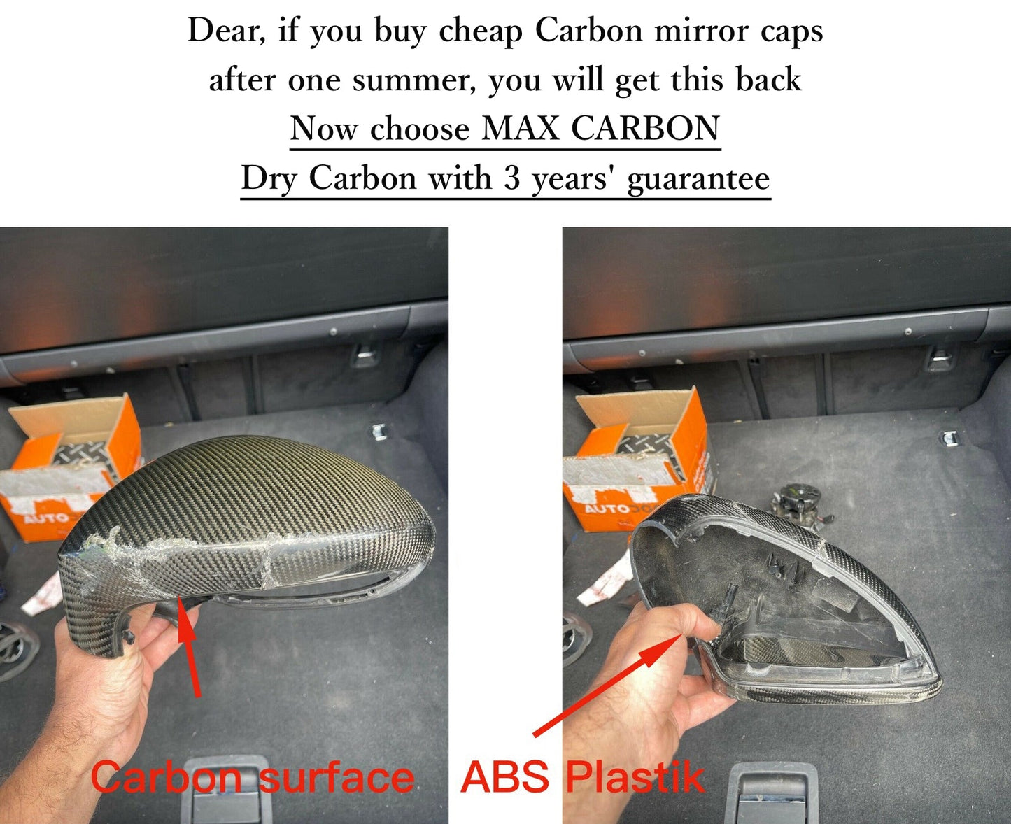 Dry Carbon Spiegelkappen für BMW 5er G60 G61