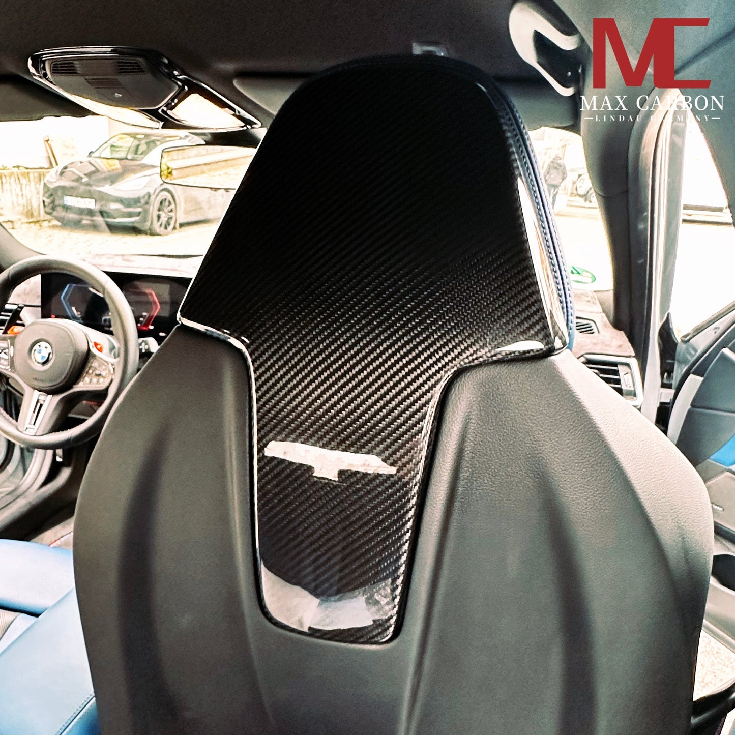 Dry Carbon Kopfstützen Cover für BMW M2 G87 / M3 G80 G81 / M4 G82 G83 / X3M F97 / X4M F98 / M8 F91 F92 F93