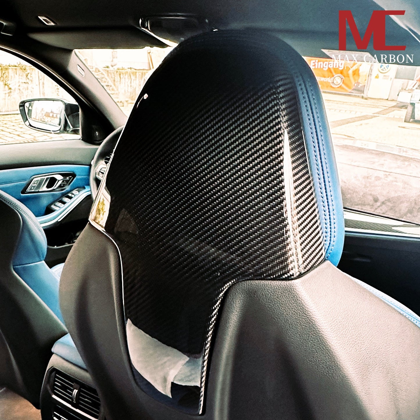 Dry Carbon Kopfstützen Cover für BMW M2 G87 / M3 G80 G81 / M4 G82 G83 / X3M F97 / X4M F98 / M8 F91 F92 F93