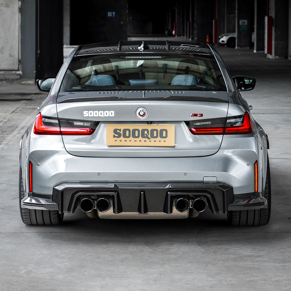 Dry Carbon Heckdiffusor Heck Winglet "SQ-B Style" für BMW M3 G80 G81 / M4 G82 G83 inkl. LCI