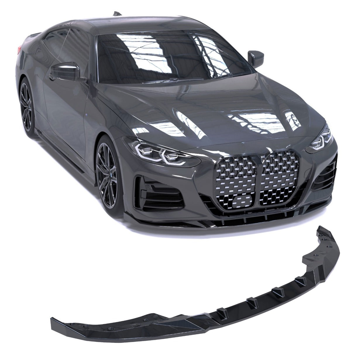 Frontsplitter hochglanz schwarz passend für BMW 4er Coupe G22/G23 M-Pack 2020-2024