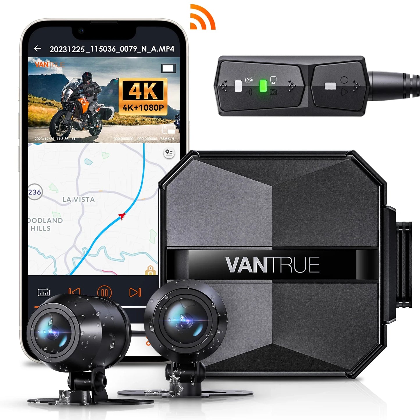Vantrue F1 Motorrad Dashcam