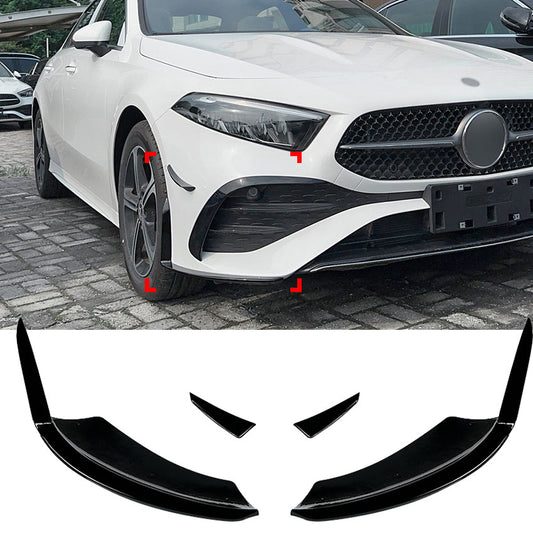 Aero Flaps Frontsplitter Hochglanz Schwarz Mercedes A-Klasse W177/V177 AMG-Line ab 2023