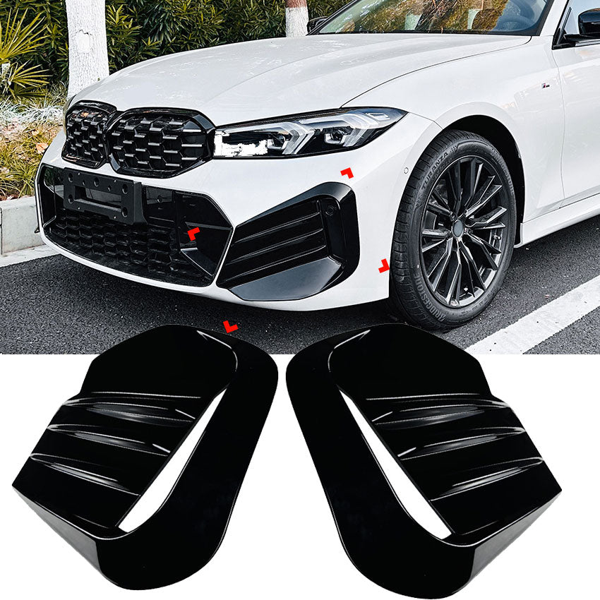 Front Aero Flaps Frontstoßstange hochglanz schwarz für BMW G20 G21 LCI mit M-Sport Paket