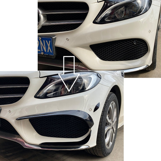 Frontspoiler Aero Flaps Hochglanz Schwarz Mercedes C-Klasse W205/S205 AMG Line vor-Facelift bis 02/2018