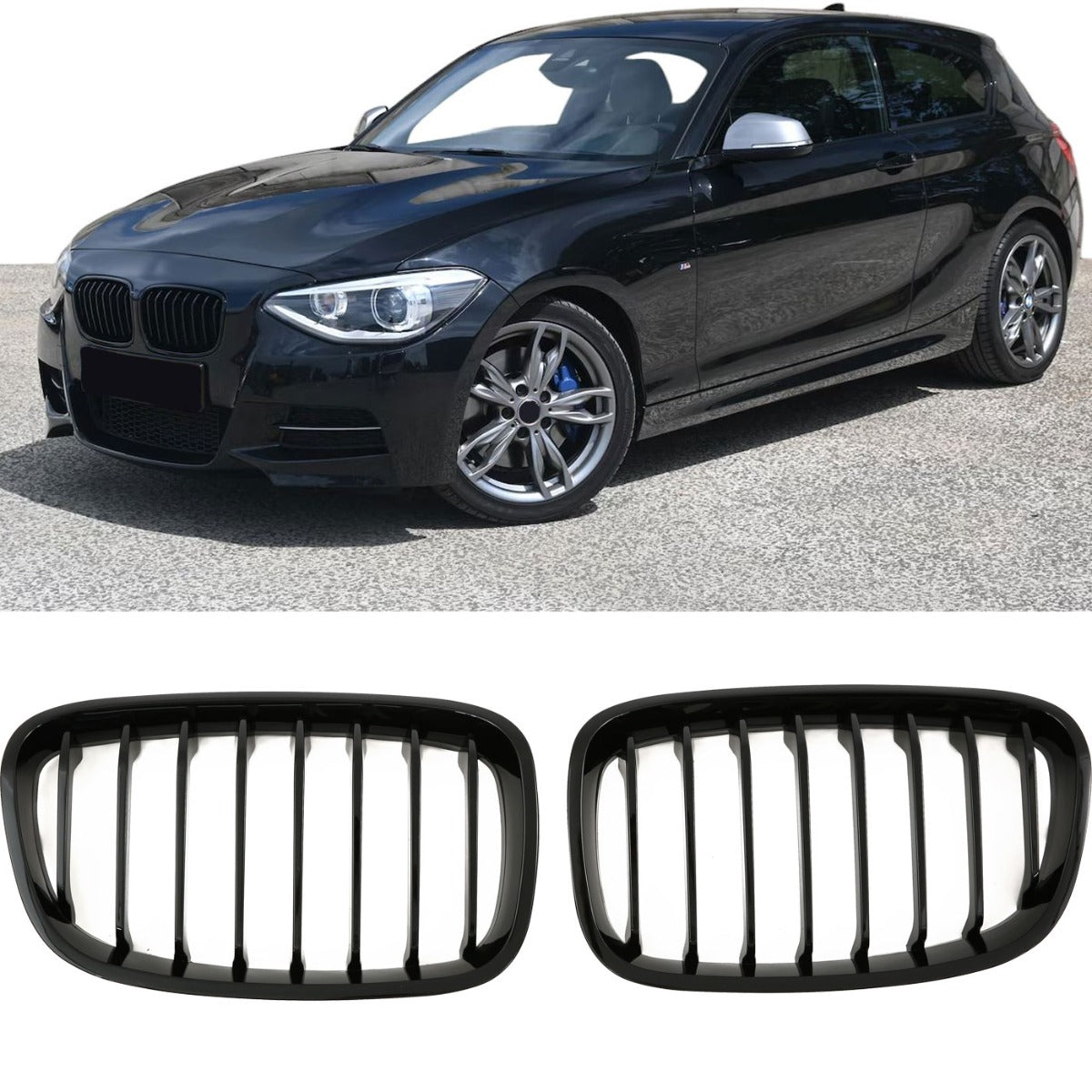Sport Nierengrill Hochglanz Schwarz für BMW 1er F20 F21 2011-2015