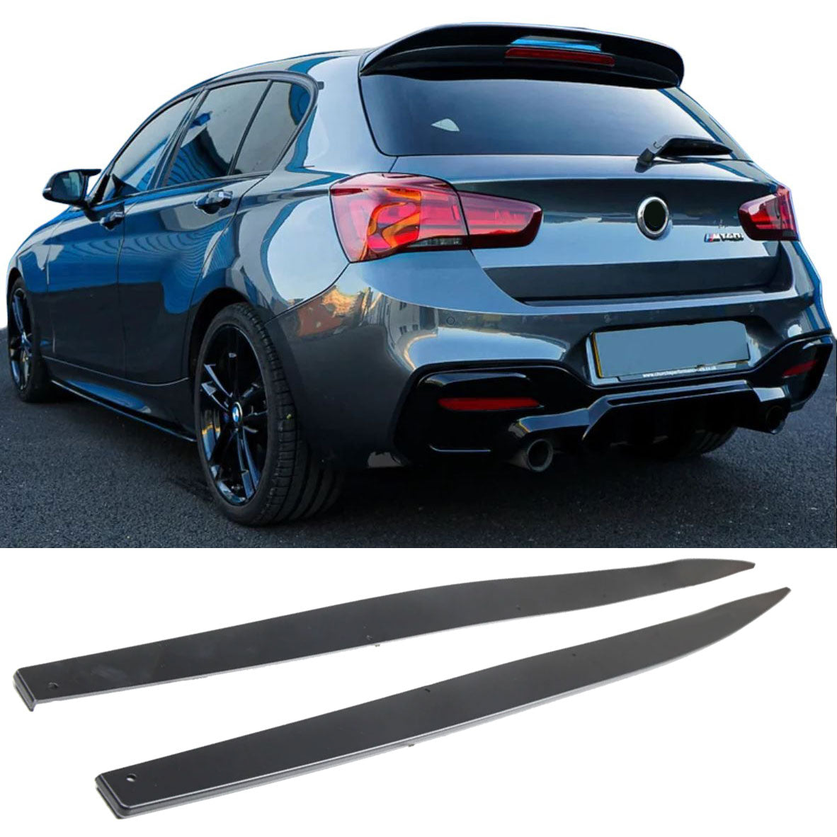 Seitenschweller Set ABS hochglanz schwarz für BMW 1er F20 F21 LCI 2015-2019 M-Paket