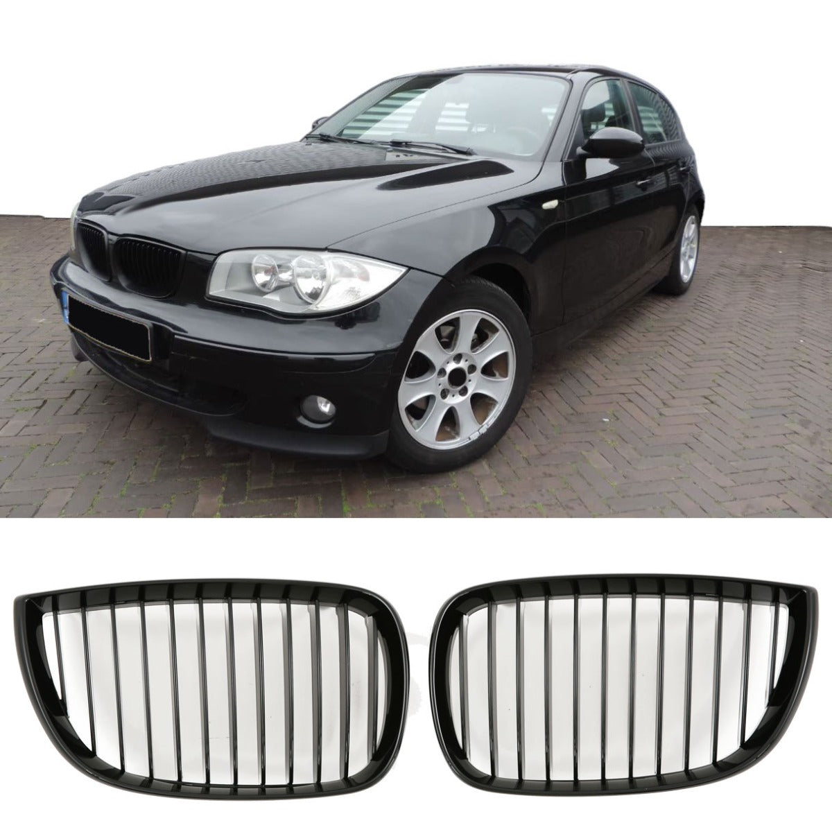 Sport Nierengrill Hochglanz Schwarz BMW 1er E87 2004-2007 Vor-LCI