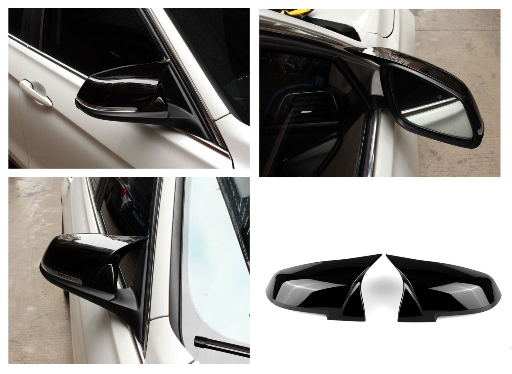 Spiegelkappen schwarz Hochglanz Sport für BMW 1er F20 F21 2er F22 3er F30 F31 4er F32 F33 F36 X1 E84