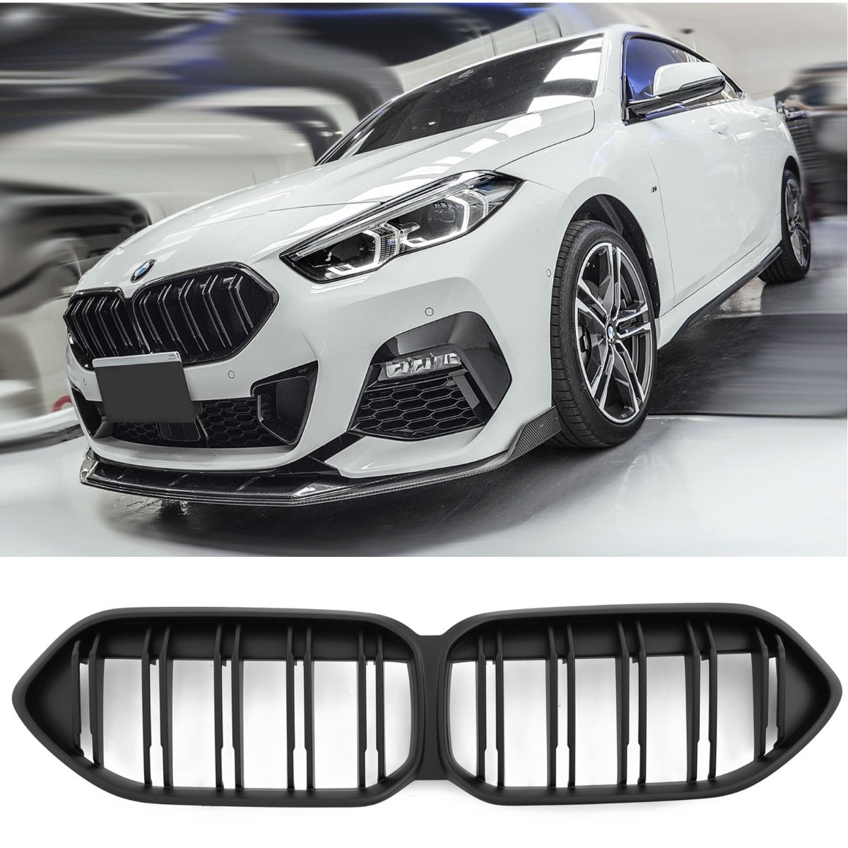 Sport Doppelsteg Nierengrill matt schwarz für BMW 2er F44 Gran Coupé ab 03/2020