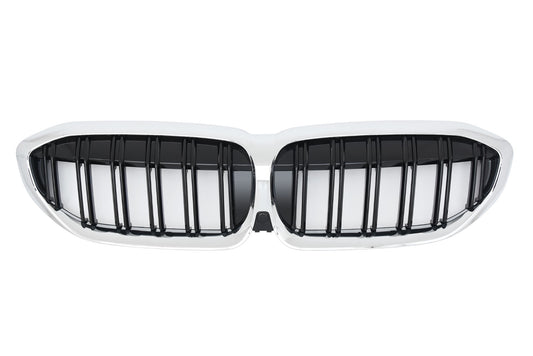 Sport Nierengrill Doppelsteg schwarz Chrom für BMW 3er G20 G21 2019-2022 vor-LCI