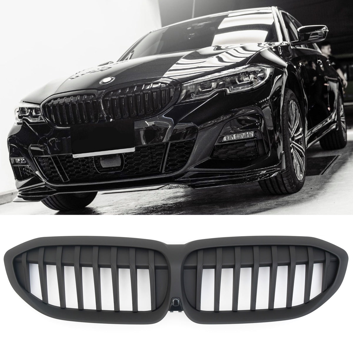 Sport Nierengrill matt schwarz für BMW 3er G20 G21 2019-2022 vor LCI
