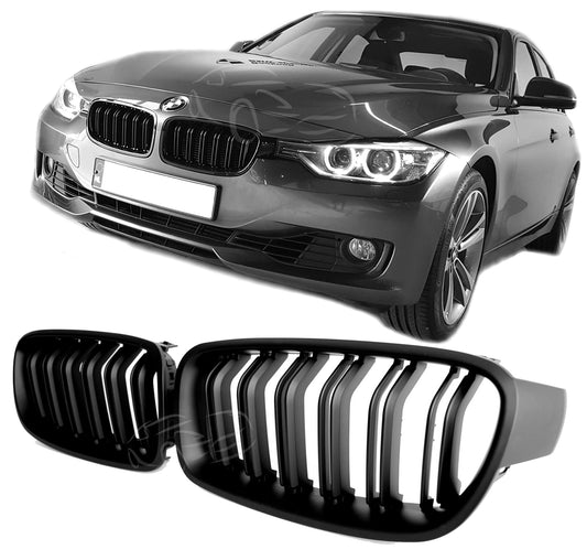Sport Nierengrill Doppelsteg matt schwarz für BMW 3er F30 F31 11/2011-02/2019