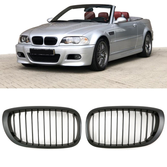 Sport Nierengrill Hochglanz Schwarz für BMW 3er E46 Coupé/Cabrio LCI 2003-2007