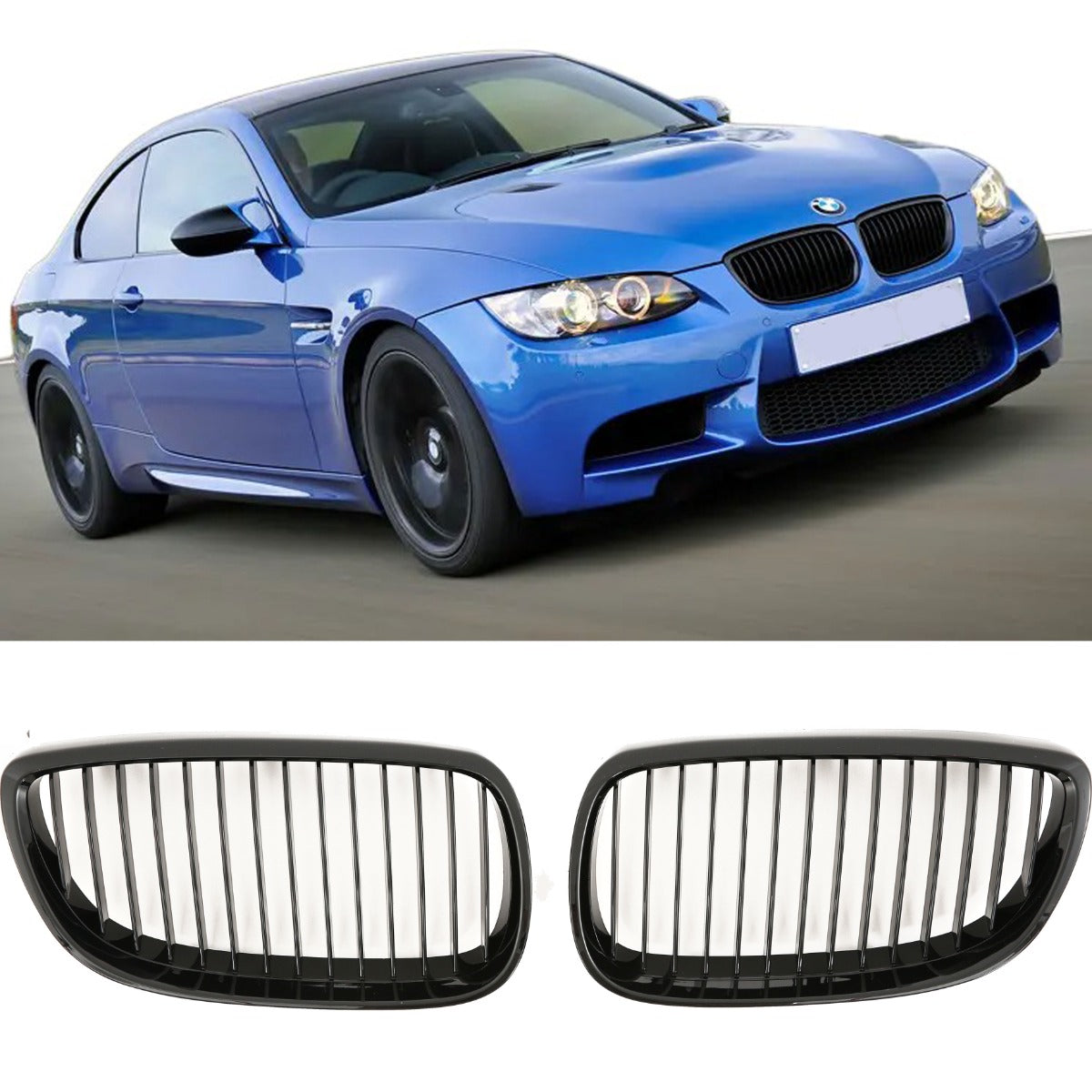 Sport Nierengrill Hochglanz Schwarz für BMW 3er E92 E93 2006-2010