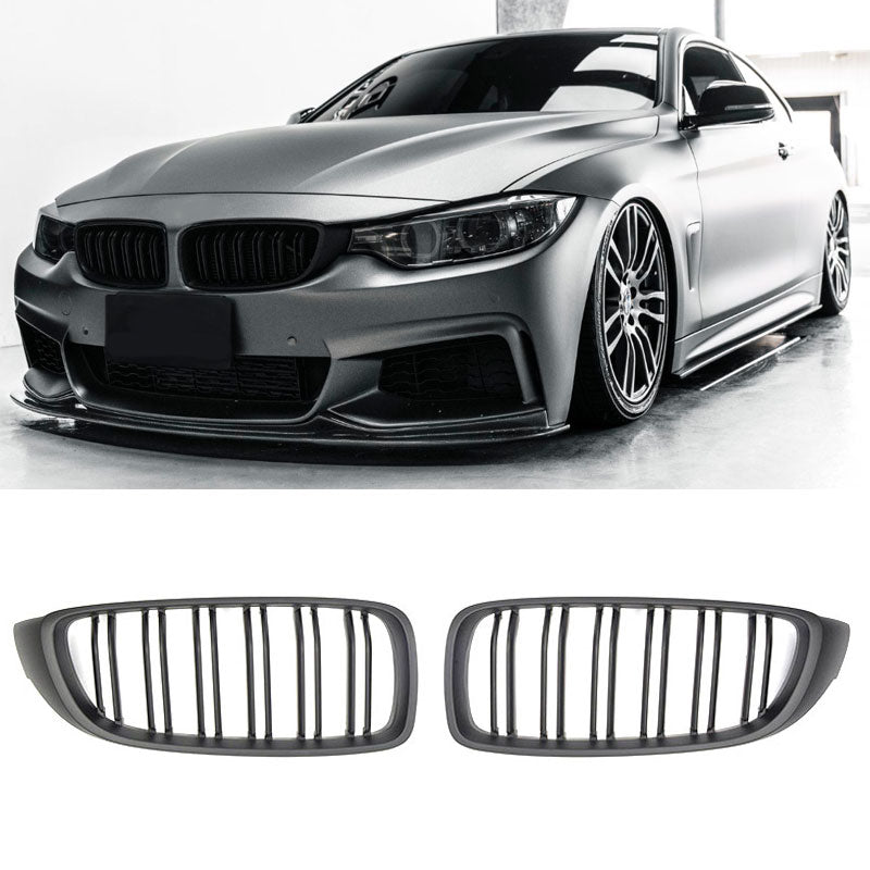 Sport Doppelsteg Nierengrill matt schwarz für BMW 4er F32 F33 F36 F80 F82