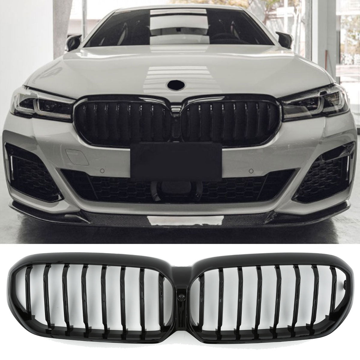 Sport Nierengrill Hochglanz Schwarz für BMW 5er G30 G31 LCI 2020-2023