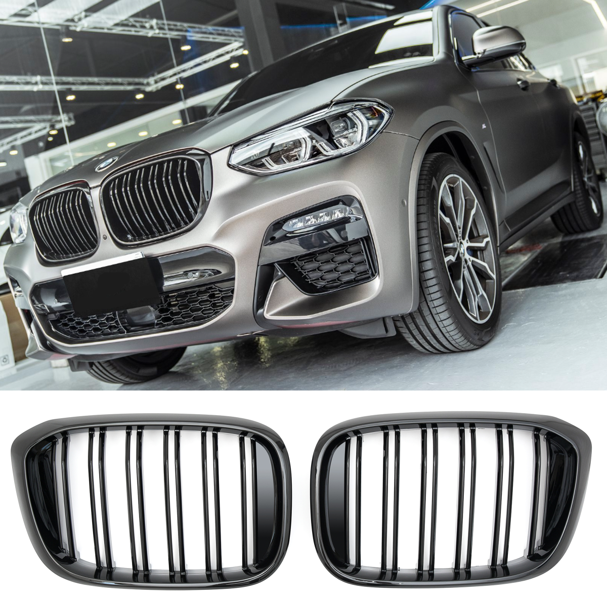 Sport Nierengrill Doppelsteg hochglanz schwarz für BMW X3 G01 X4 G02 2017-2021