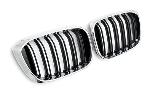 Sport Doppelsteg Nierengrill schwarz Chrom für BMW X3 G01 X4 G02 2017-2021