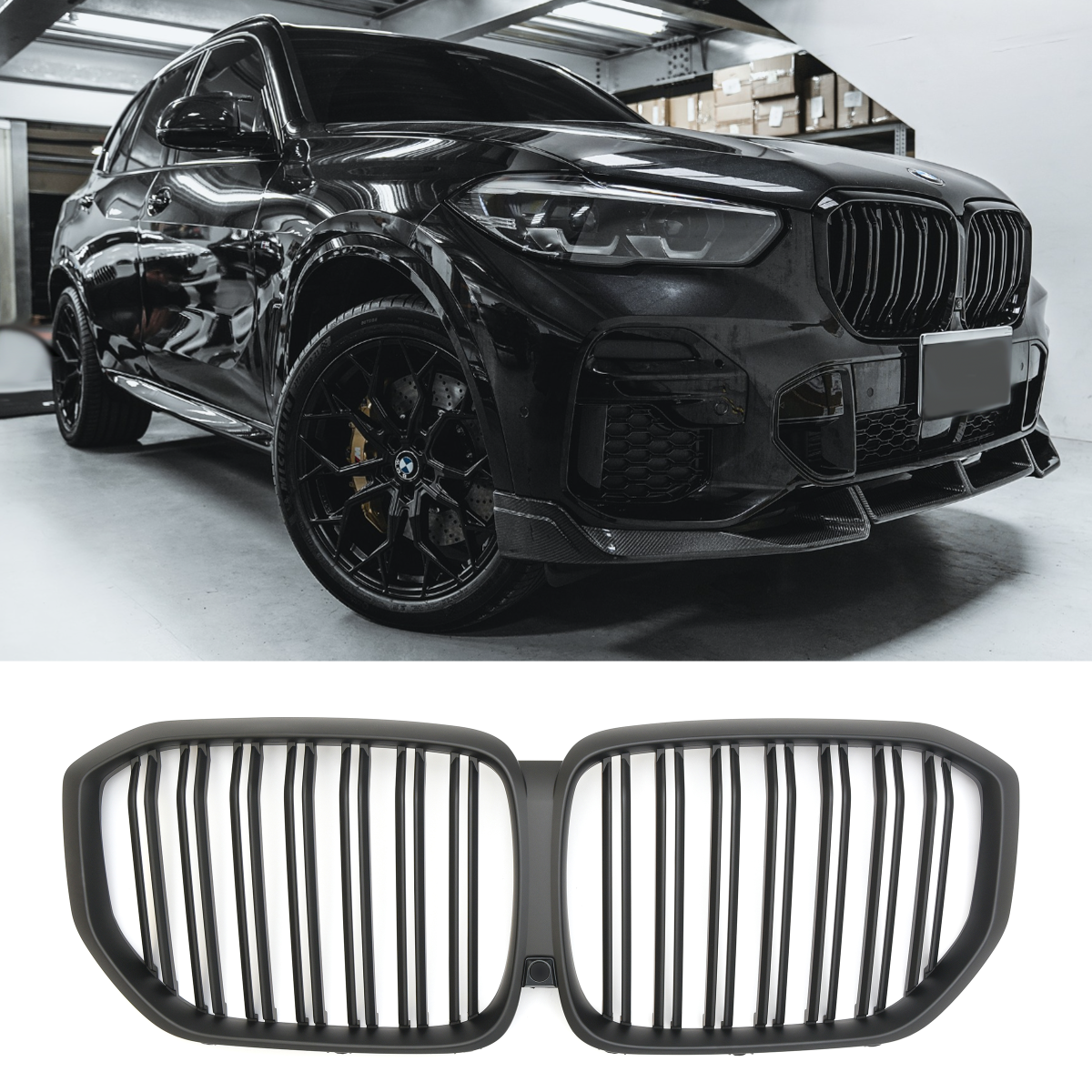 Sport Nierengrill Doppelsteg Matt Schwarz für BMW X5 G05 2018-2023 (vor-LCI)