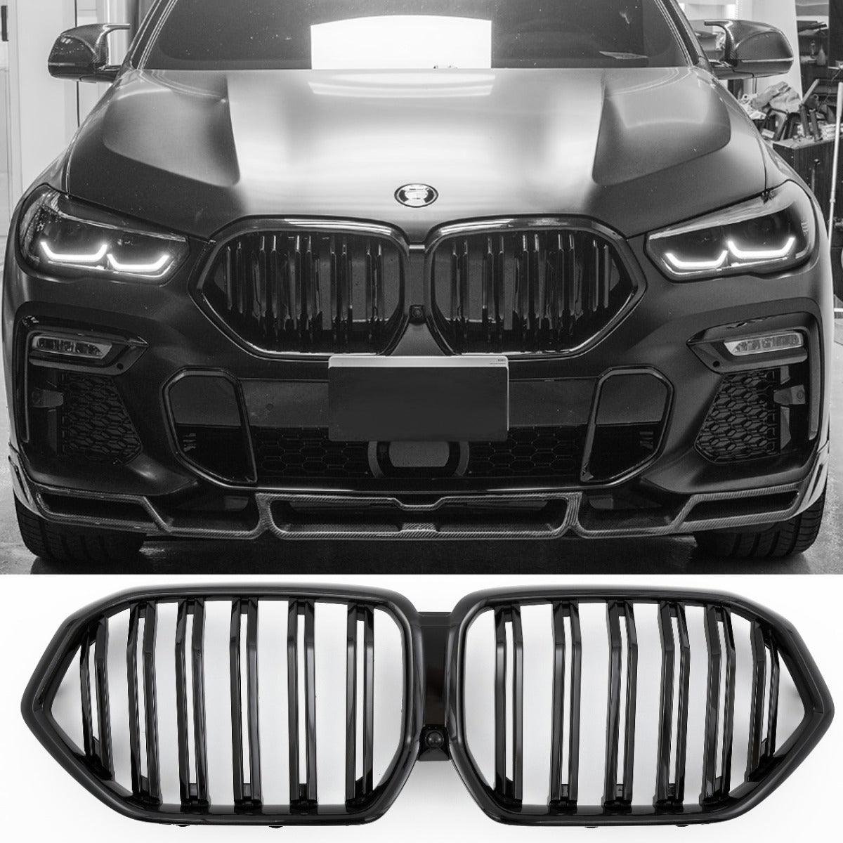 Sport Doppelsteg Nierengrill hochglanz schwarz für BMW X6 G06 ab 11/2018