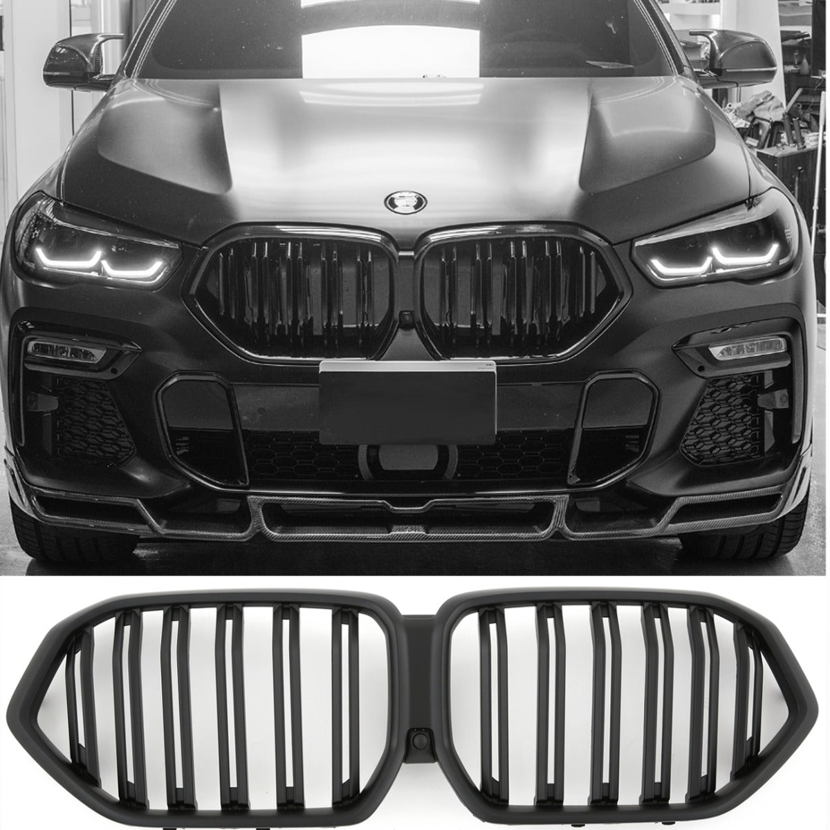 Sport Doppelsteg Nierengrill matt schwarz für BMW X6 G06 ab 11/2018