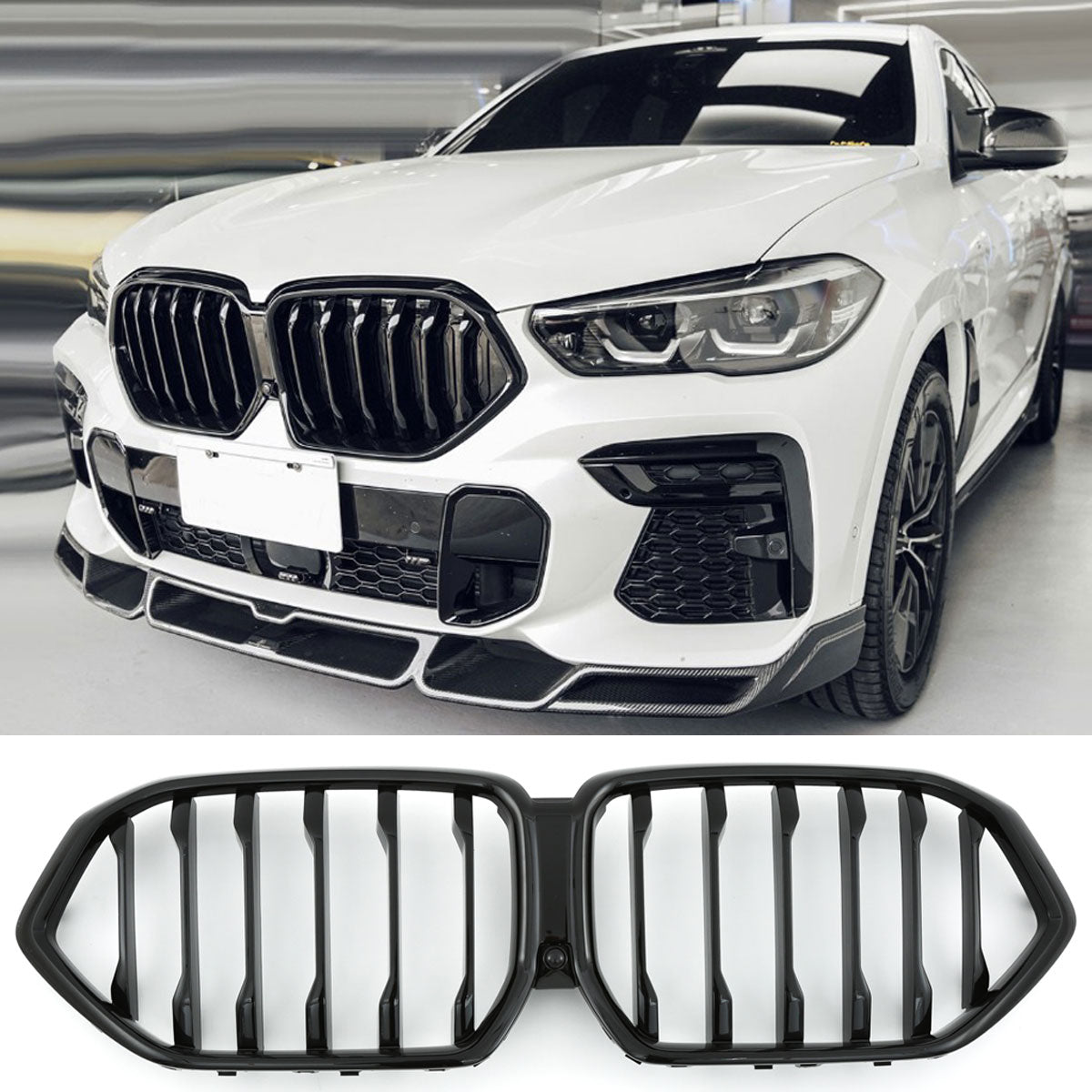 Sport Nierengrill Hochglanz Schwarz passend für BMW X6 G06 ab 11/2018