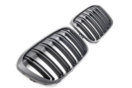 Sport Doppelsteg Nierengrill matt schwarz für BMW X1 F48 2015-2019 Vor-Facelift