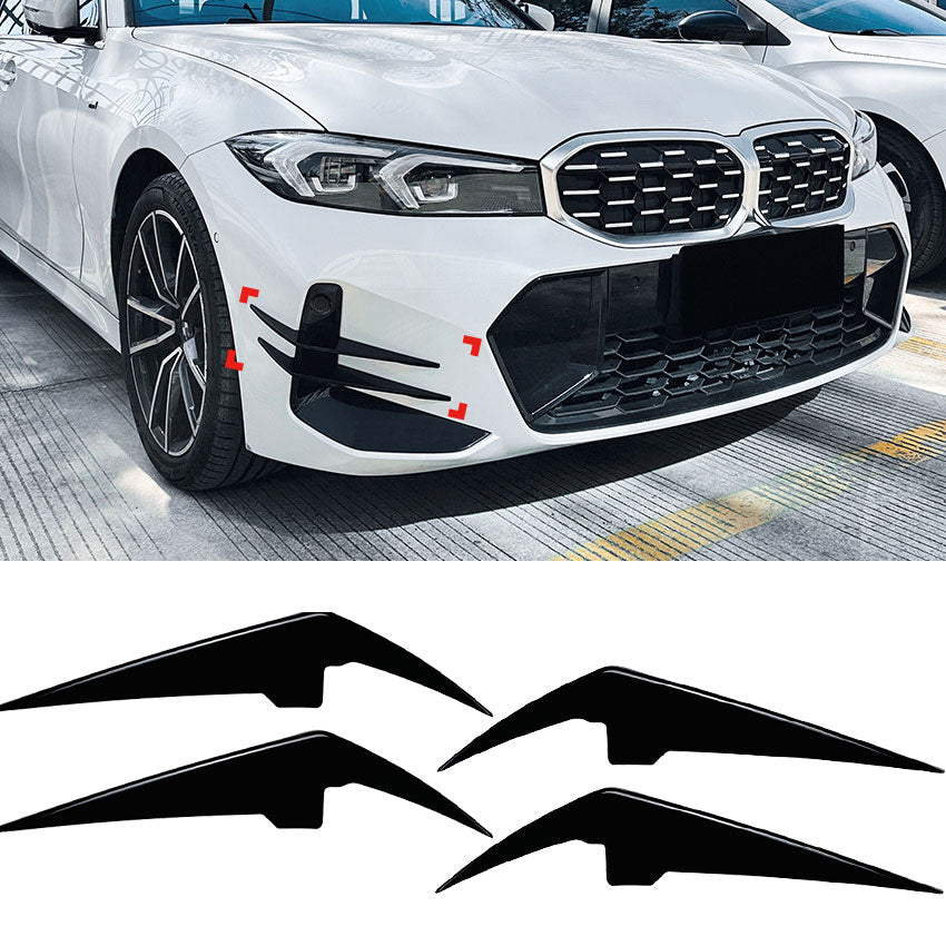 Front Aero Flaps Frontstoßstange hochglanz schwarz für BMW 3er G20 G21 LCI ab 07/2022 M-Sport