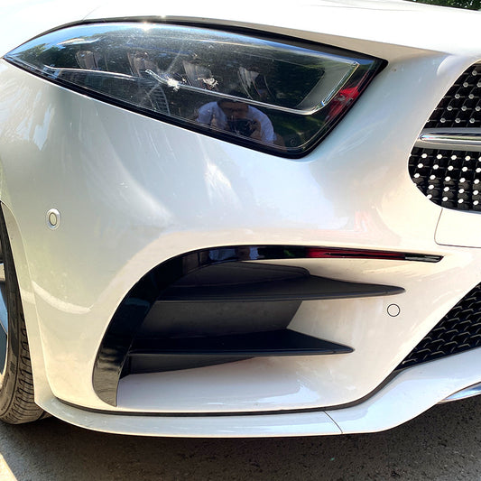 Front Aero Flaps Frontstoßstange Mercedes CLS C257 X257 AMG Line vor-Facelift hochglanz schwarz