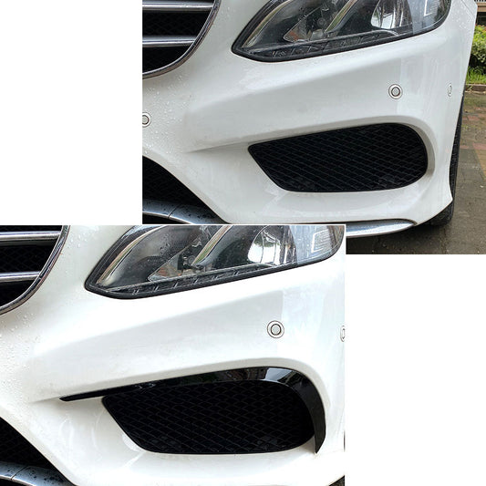 Front Aero Flaps hochglanz schwarz für Mercedes E-Klasse W212 2013-2015 AMG/Avantgarde